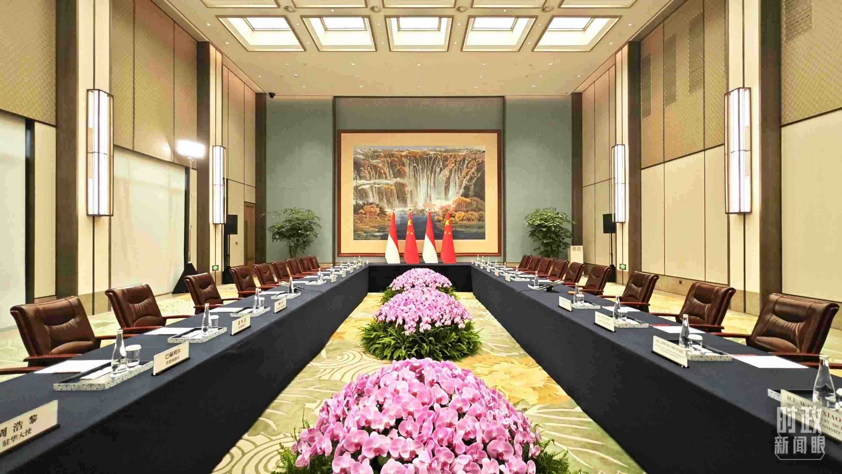 中印尼兩國元首在這里舉行會見。這是會見開始前的場景。（總臺央視記者許永松拍攝）