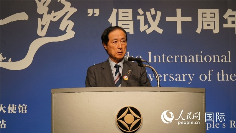 日本經(jīng)團(tuán)聯(lián)副會(huì)長(zhǎng)佐藤康博發(fā)言。人民網(wǎng) 蔣曉辰攝