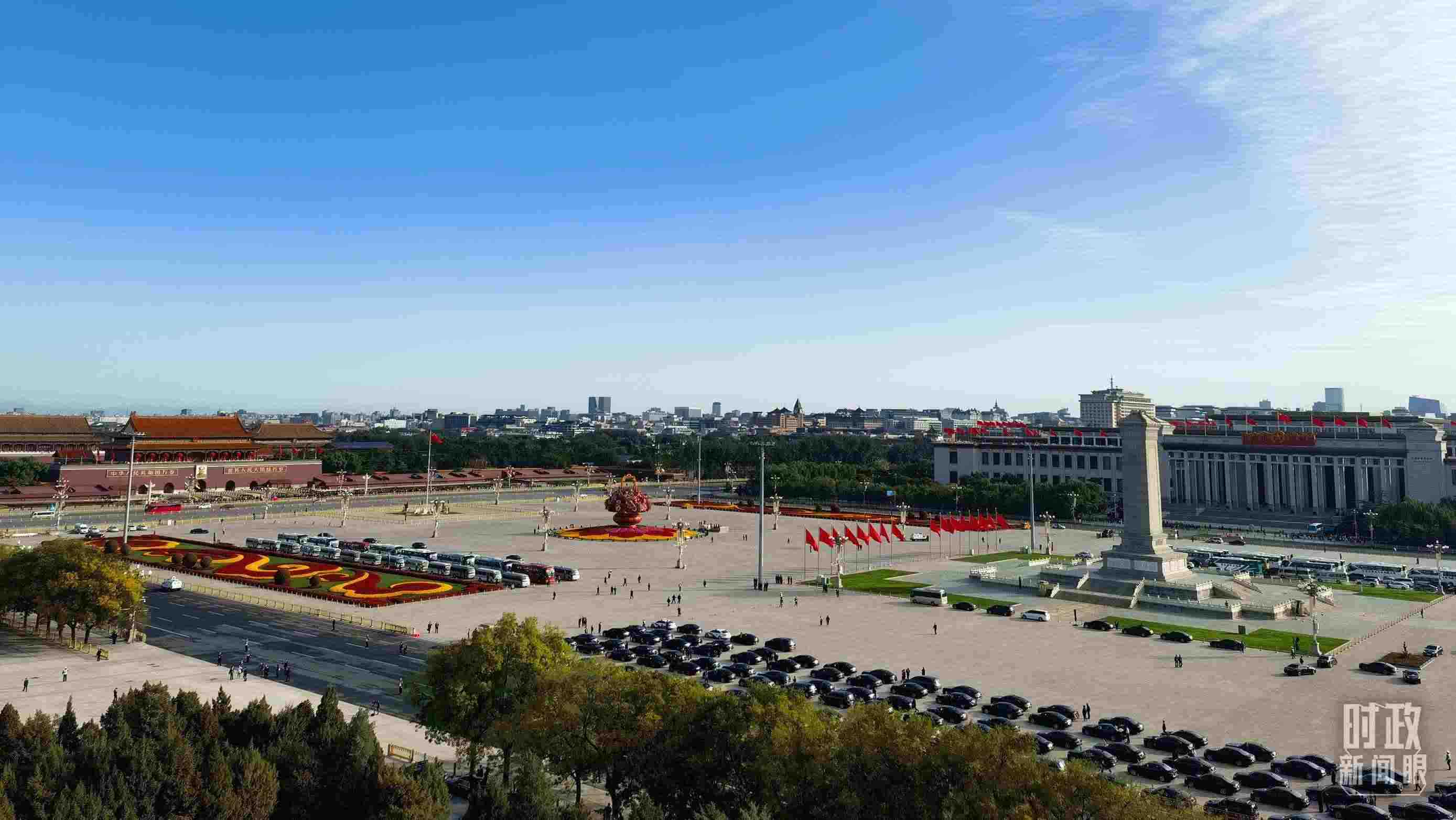 △18日的天安門廣場。（總臺(tái)央視記者周志國拍攝）