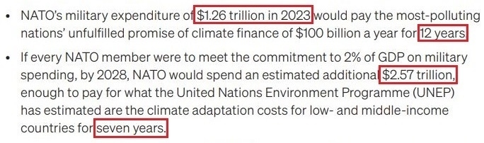 看看北約的“碳足跡”，就知道西方的氣候承諾有多扯
