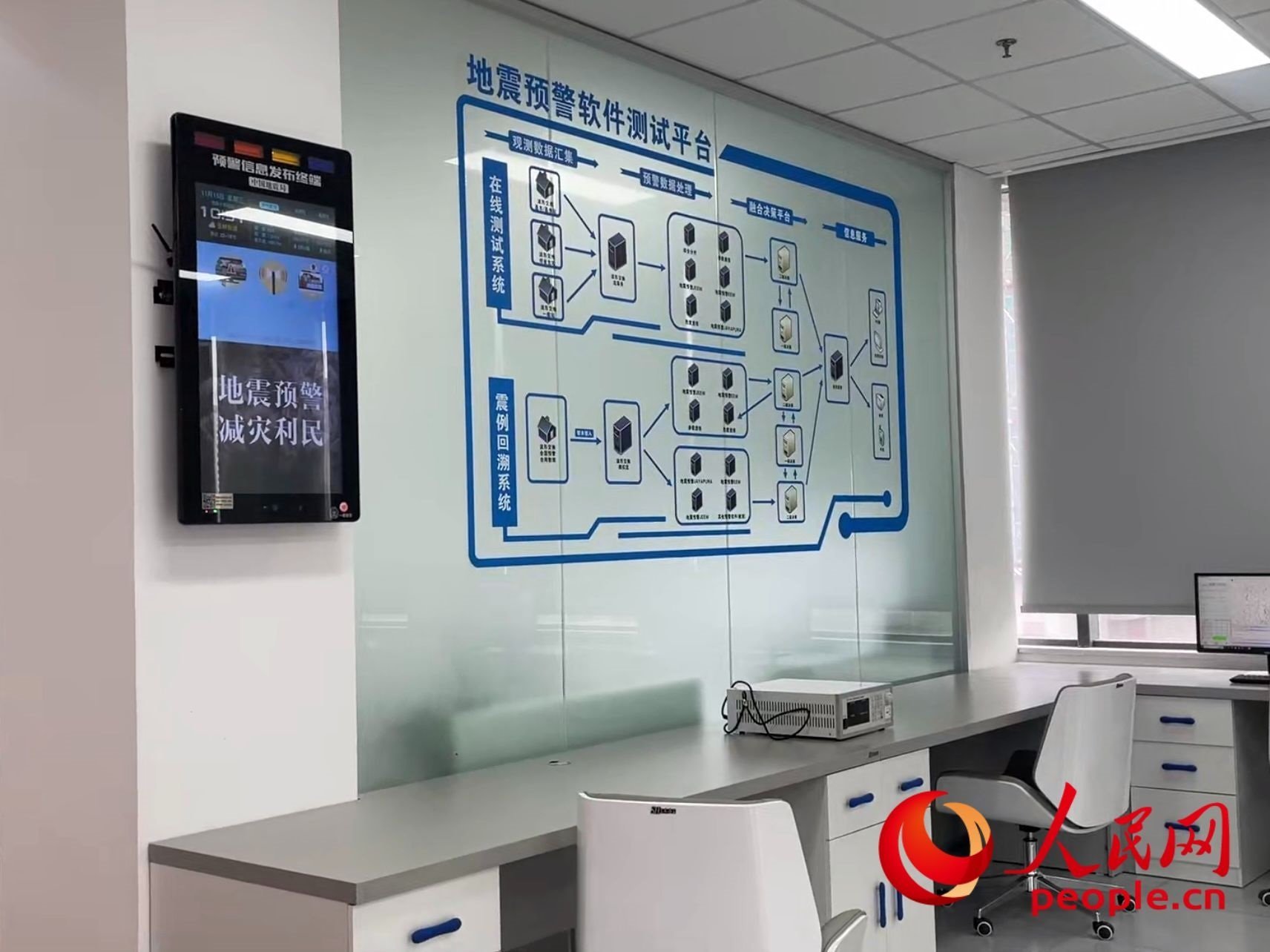 中國地震局地震預(yù)警技術(shù)測試實驗室。人民網(wǎng) 周靜圓攝