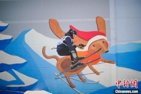 12月22日，云南省第一屆冬季運(yùn)動(dòng)會(huì)在昆明開幕。圖為選手在公開組男子自由式滑雪雪上技巧比賽中。中新社記者 劉冉陽 攝