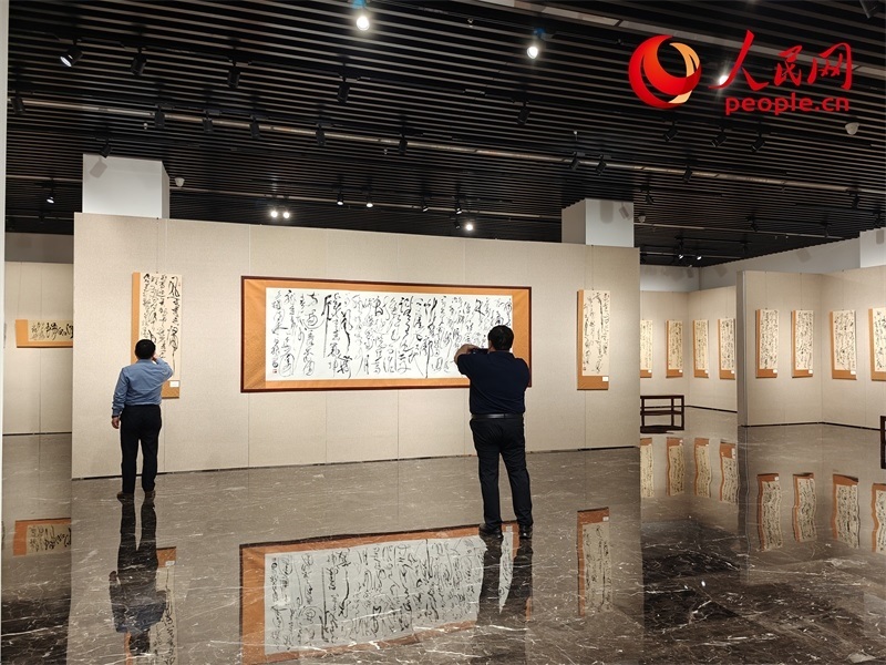 觀眾正在參觀展覽。人民網(wǎng)記者 韋衍行攝