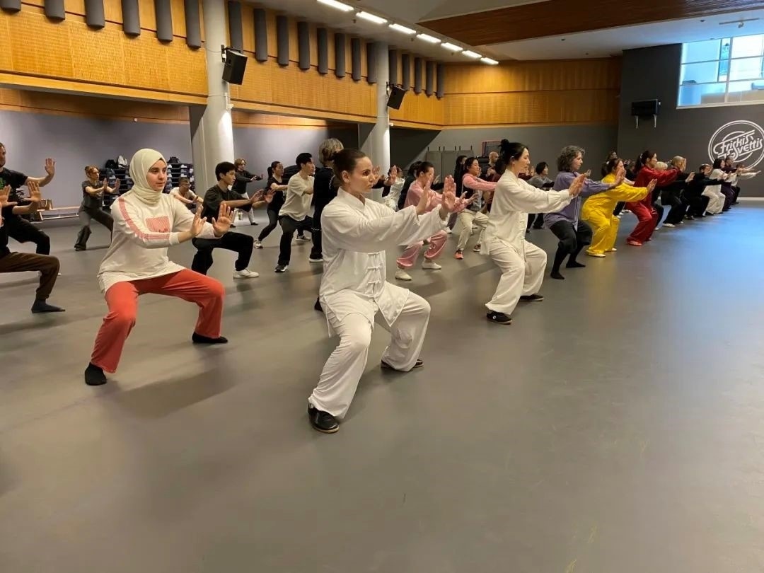 培訓(xùn)班學(xué)員學(xué)習(xí)太極拳。斯德哥爾摩中國文化中心供圖