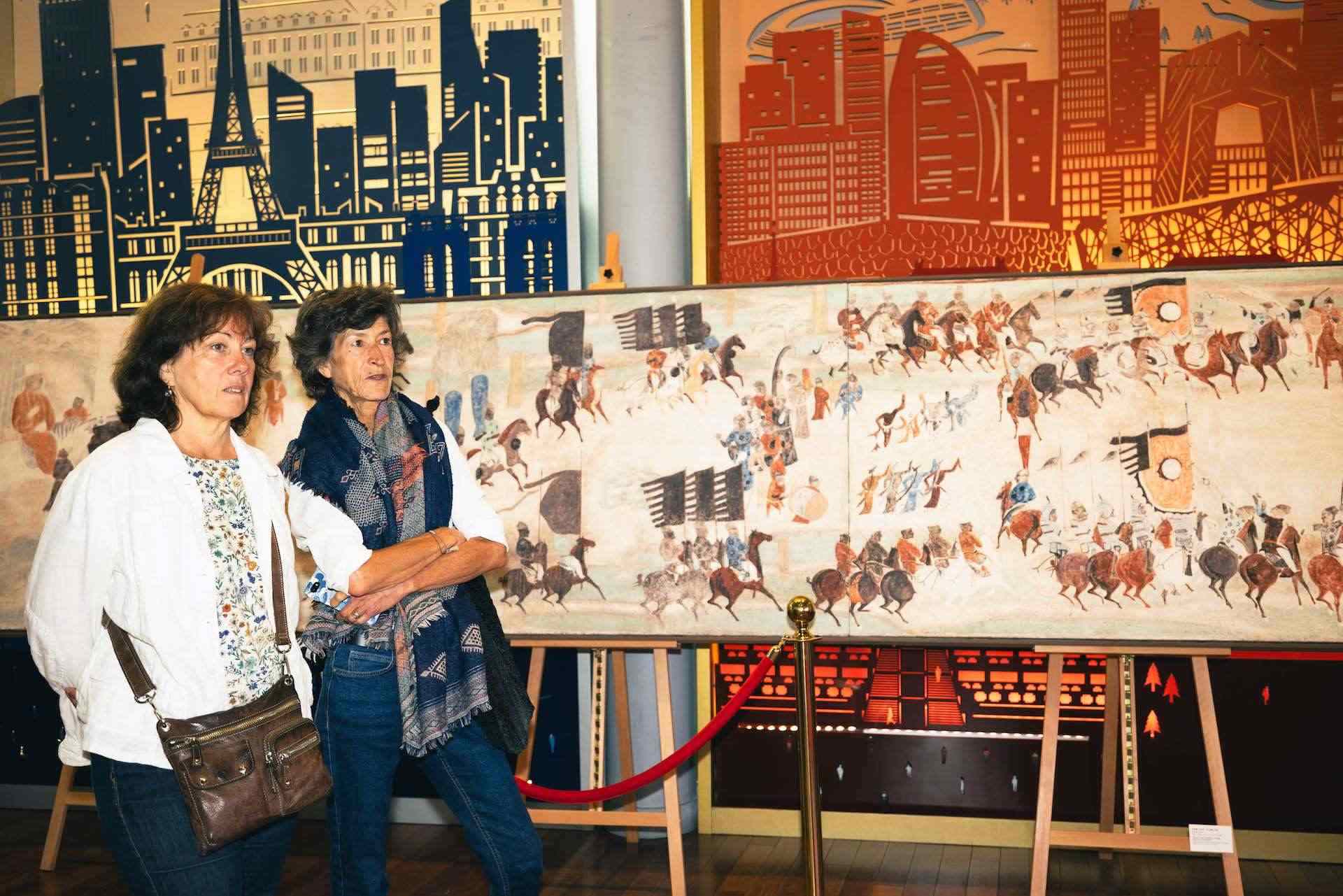 “絲路丹青——絲綢之路沿線壁畫傳摹展”在巴黎中國文化中心隆重開幕。中國藝術研究院供圖