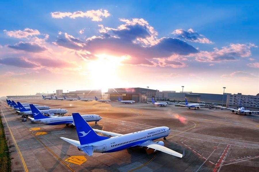 這是如今廈門航空的機隊照片。（廈門航空有限公司供圖）