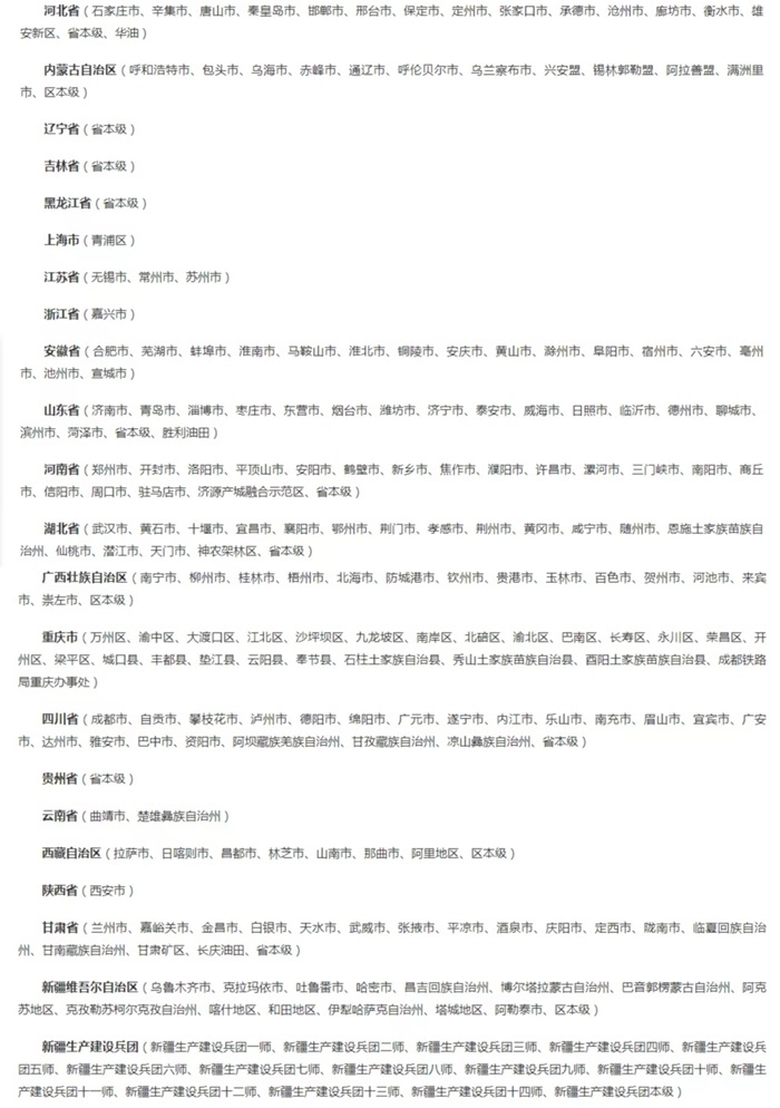 截至5月8日已開通醫(yī)保個賬跨省共濟(jì)的統(tǒng)籌區(qū)。（國家醫(yī)保局官網(wǎng)截圖）