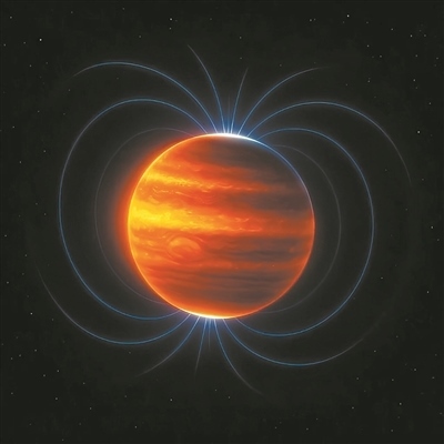 木星磁場（藝術(shù)圖）。圖片來源：物理學(xué)家組織網(wǎng)